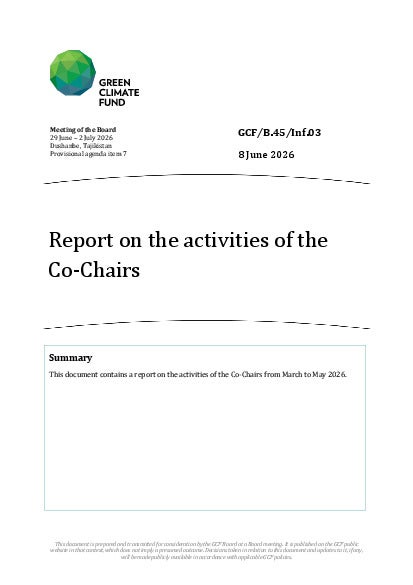 Download Report on the activities of the Co-Chairs Document cover for Report on the activities of the Co-Chairs