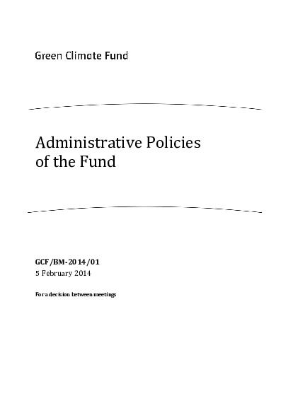Document cover for Administrative Policies of the Fund