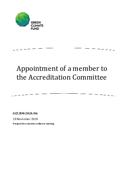 Download Appointment of a member to the Accreditation Committee Document cover for Appointment of a member to the Accreditation Committee