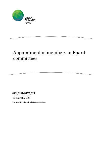 Document cover for Appointment of members to Board committees