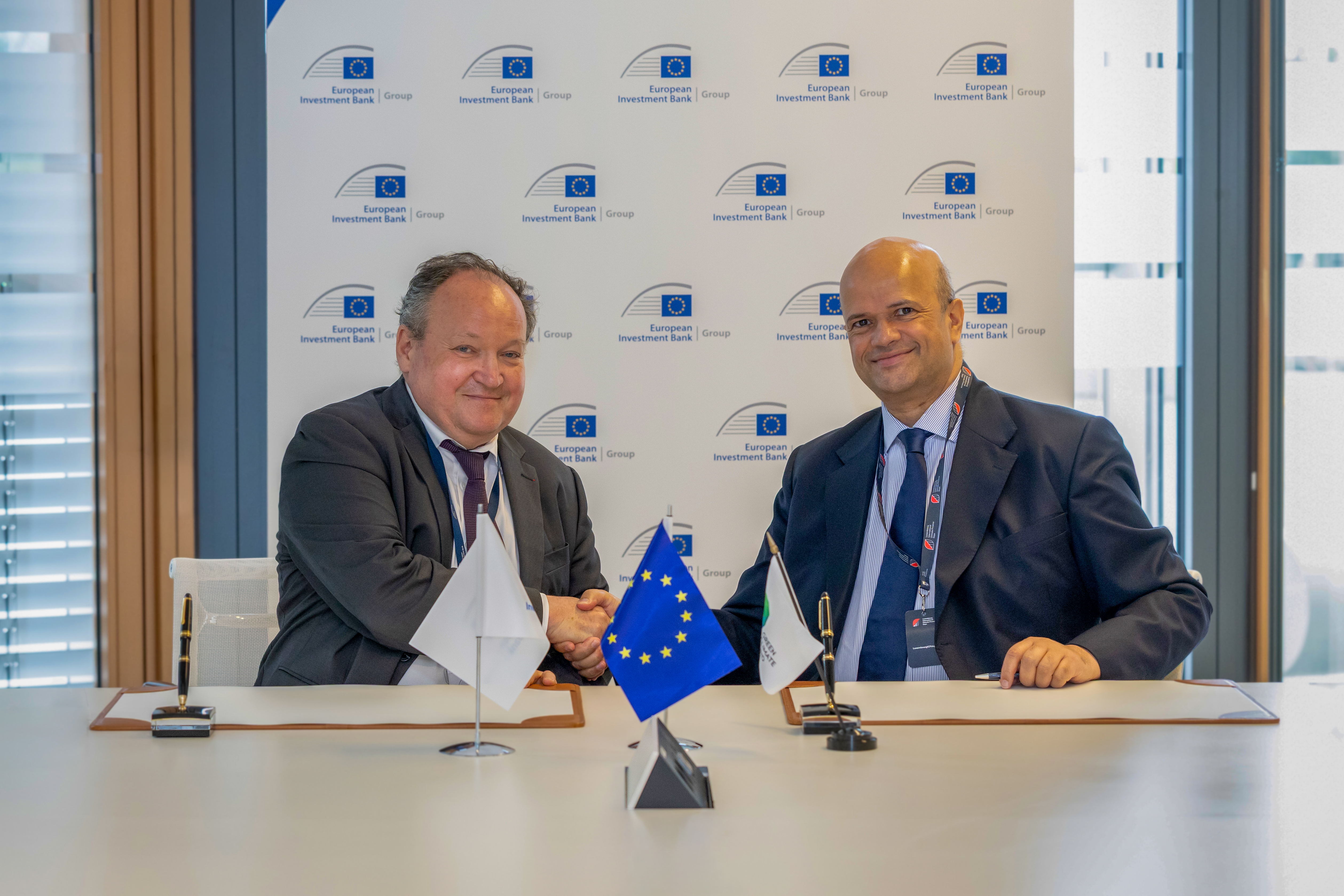 EIB Vice-President Ambroise Fayolle and GCF Chief Investment Officer (a.i.) Amer Baig