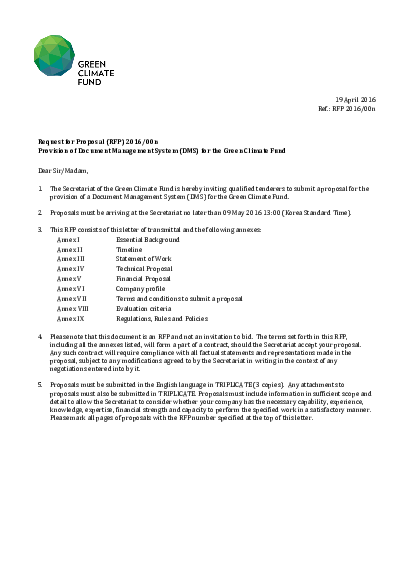 Download Provision of Document Management System (DMS) for the Green Climate Fund