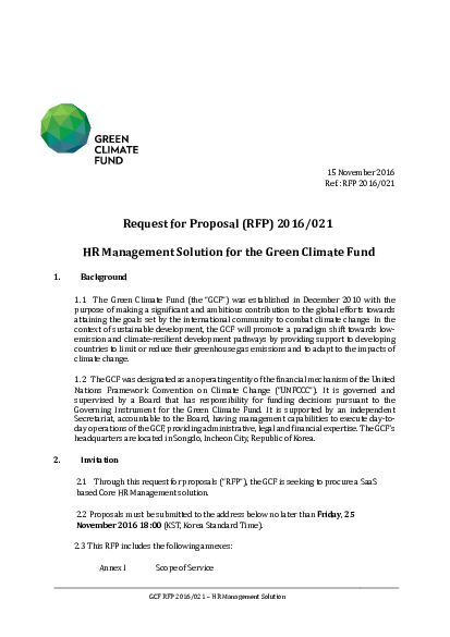 Download HR Management Solution for the GCF