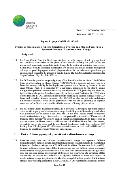 Download Provision of consultancy services to formulate an Evidence Gap Map and undertake a Systematic Review of Transformational Change