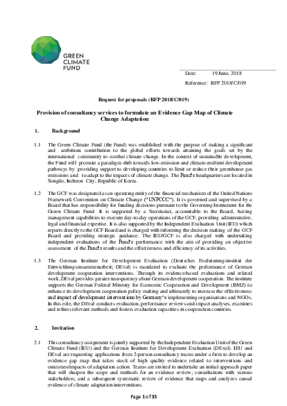 Download Consultancy Services to Formulate an Evidence Gap Map of Climate Change Adaptation