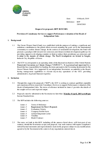 Download Provision of Consultancy Services to support Performance evaluation of the Heads of Independent Units