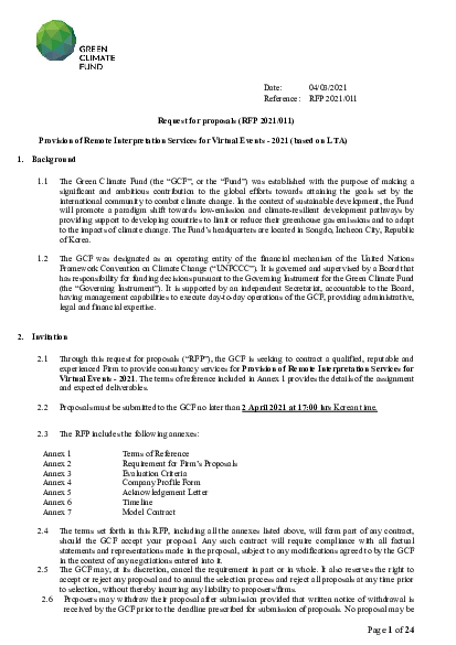 Download Provision of Remote Interpretation Services for Virtual Events - 2021 (based on LTA)