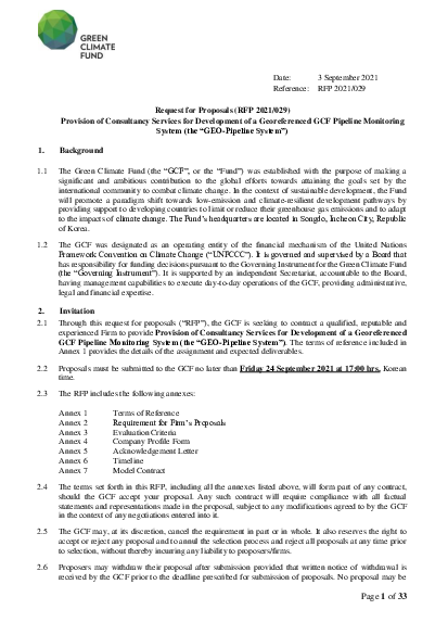 Download Consultancy Services for Development of a georeferenced GCF pipeline monitoring system (the “GEO-pipeline System”)