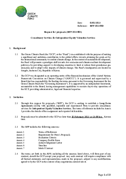Download Consultancy Services for Independent Equity Valuation Services