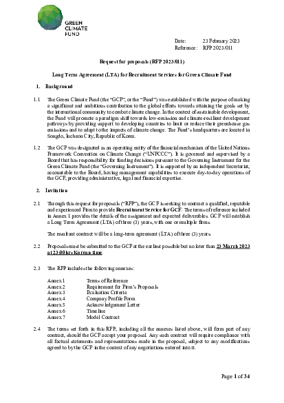 Download RFP 2023 011 - Long Term Agreement(s) - Recruitment Services