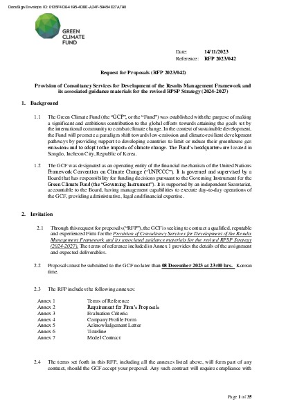 Download Consultancy Services for Development of the Results Management Framework and its associated guidance materials for the revised RPSP Strategy (2024-2027)