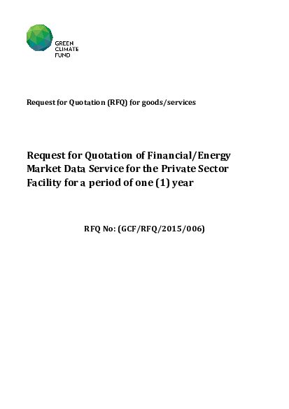 Download One (1)-Year Financial/Energy Market Data Service for the Private Sector Facility