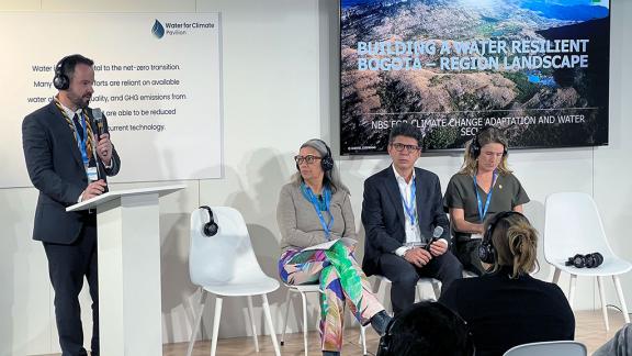 Cayetano Casado, GCF Regional Manager for Latin America and the Caribbean, speaking at the “Building a Water-Resilient Bogotá-Region Landscape” event. Photo: GCF/ Brylle James Galang