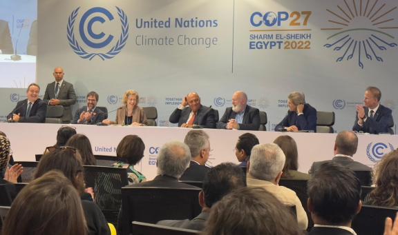 GCF Executive Director Yannick Glemarec (far left) at the COP27 Global Methane Pledge Ministerial