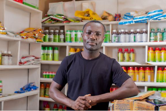 Eric Acquah Sarfo, agro-input dealer in Ghana. Photo: Farmerline